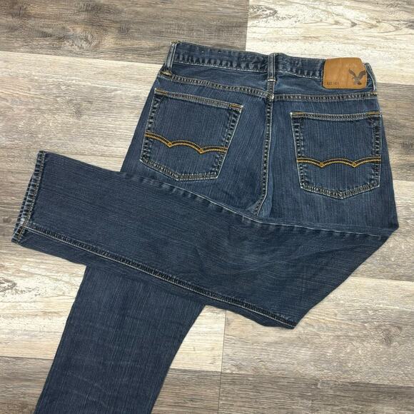 American Eagle Outfitters Dark Wash Blue Mens 31x30 Slim Fit Stretch Denim Jeans - Picture 2 of 12